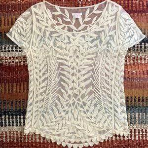 Cream Mesh Shirt